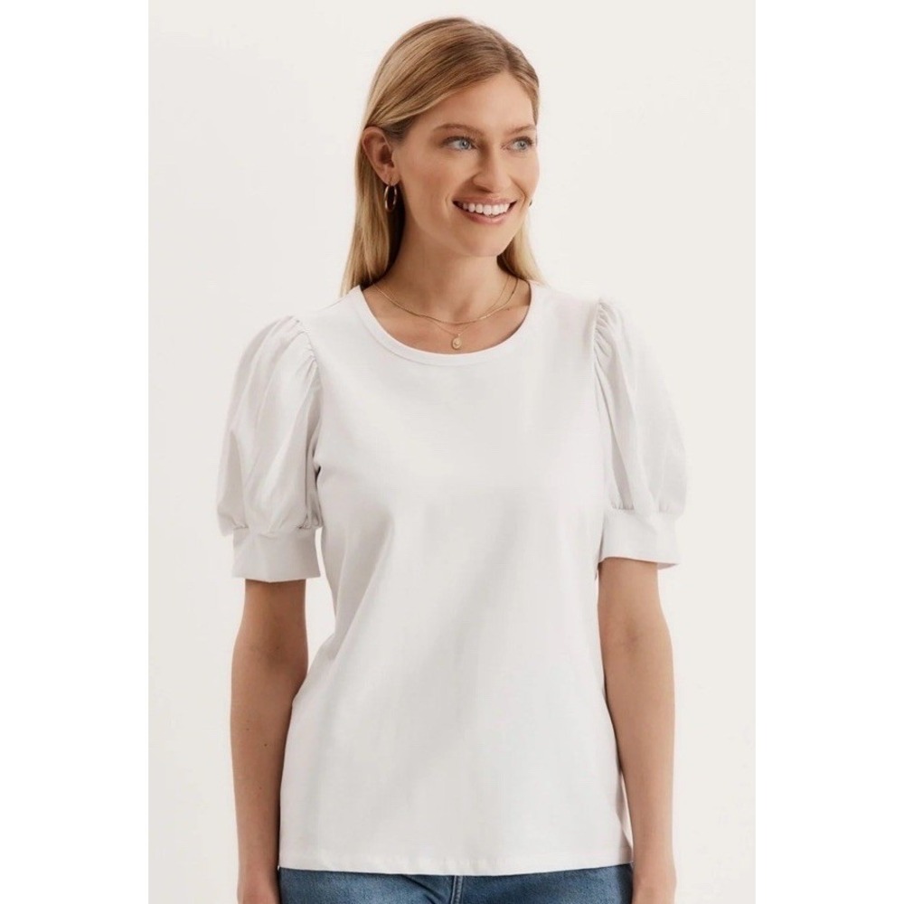 Tyler Boe Women's Kari Puff Sleeve Top‎ In White Size XS